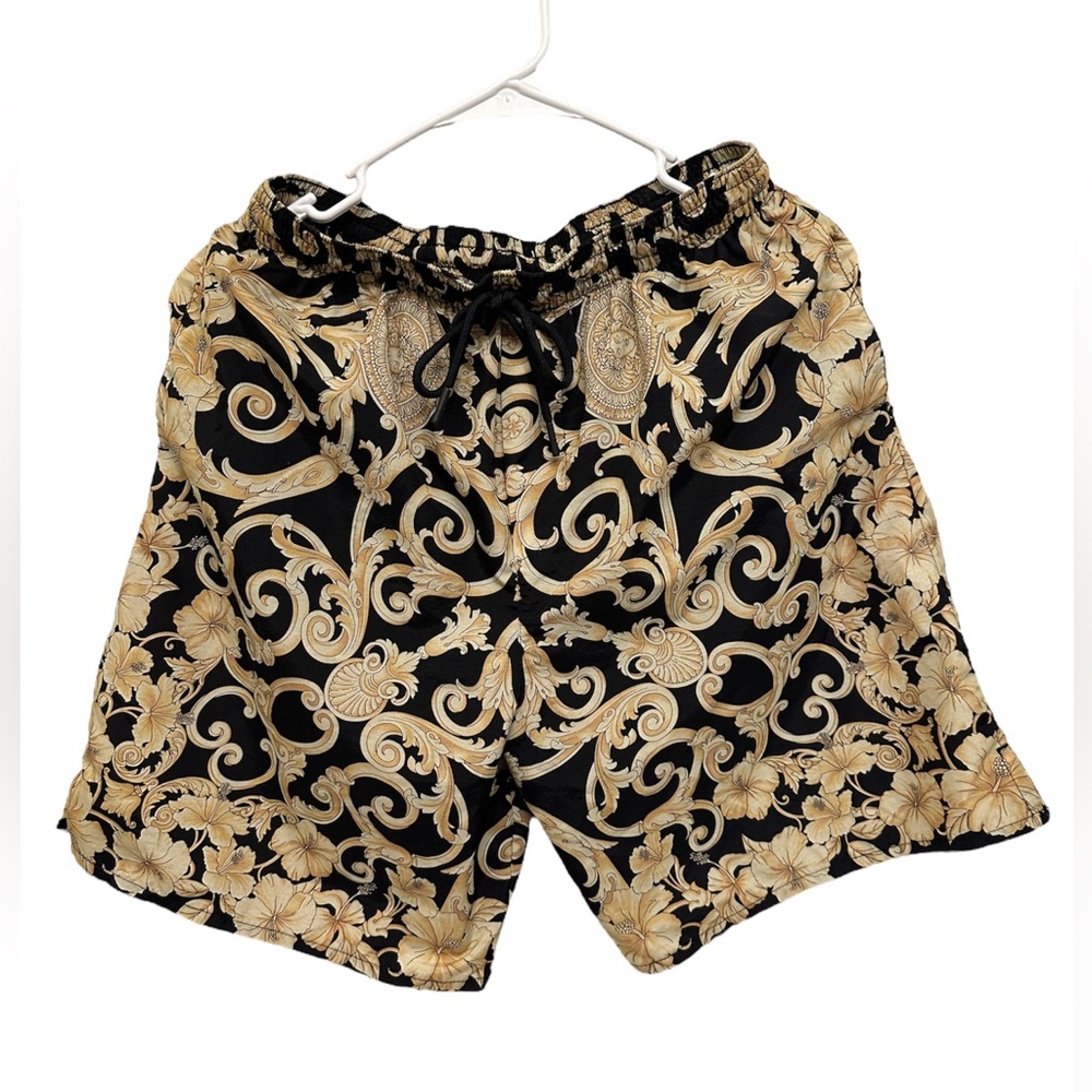 Versace Black and Gold Men's Swim Shorts